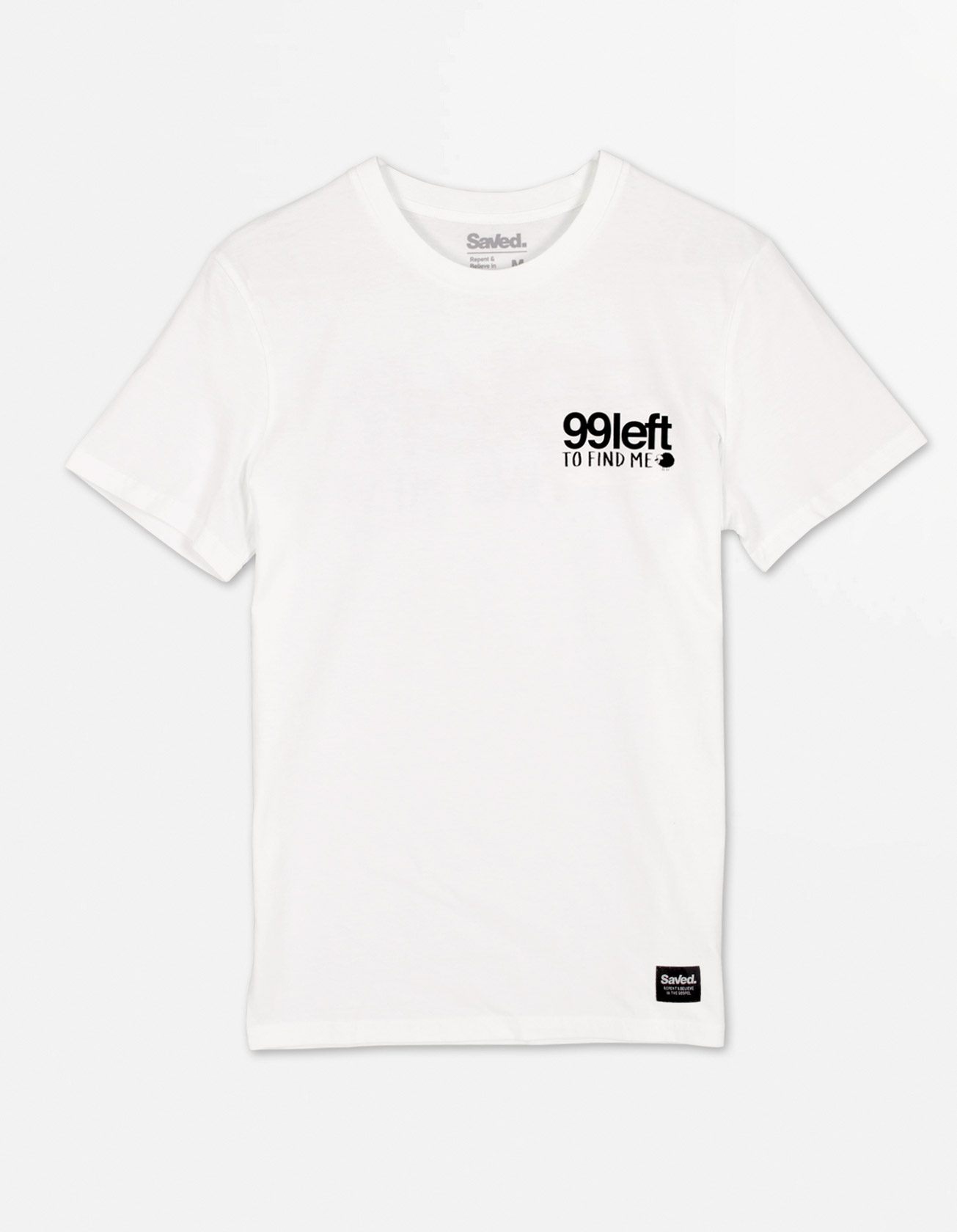 Koszulka vintage white chrześcijańska z nadrukiem z przodu 99 left to find me. Super jakość, bawełna organiczna