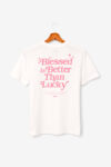 Koszulka Chrześcijańska damska. Blessed is Better Than Lucky