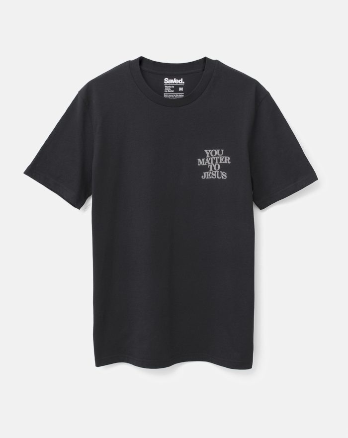 chrześcijańska koszulka z nadrukiem "You Matter To Jesus" kolor czarny