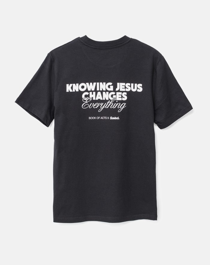 T-shirt chrześcijański Knowing Jesus changes Everything