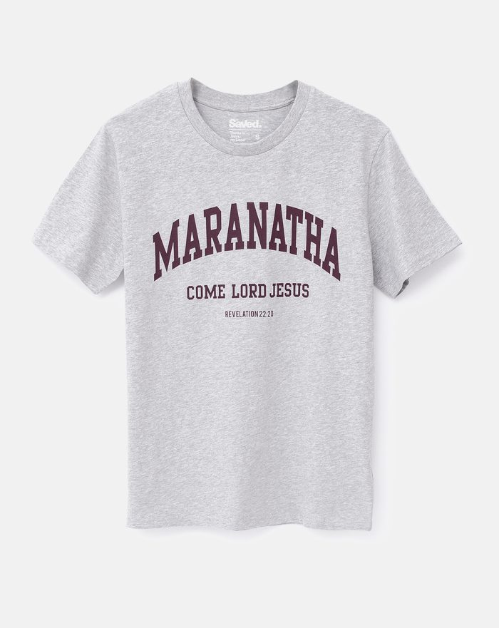 koszulka chrześcijańska z nadrukiem Maranatha Come Lord Jesus.