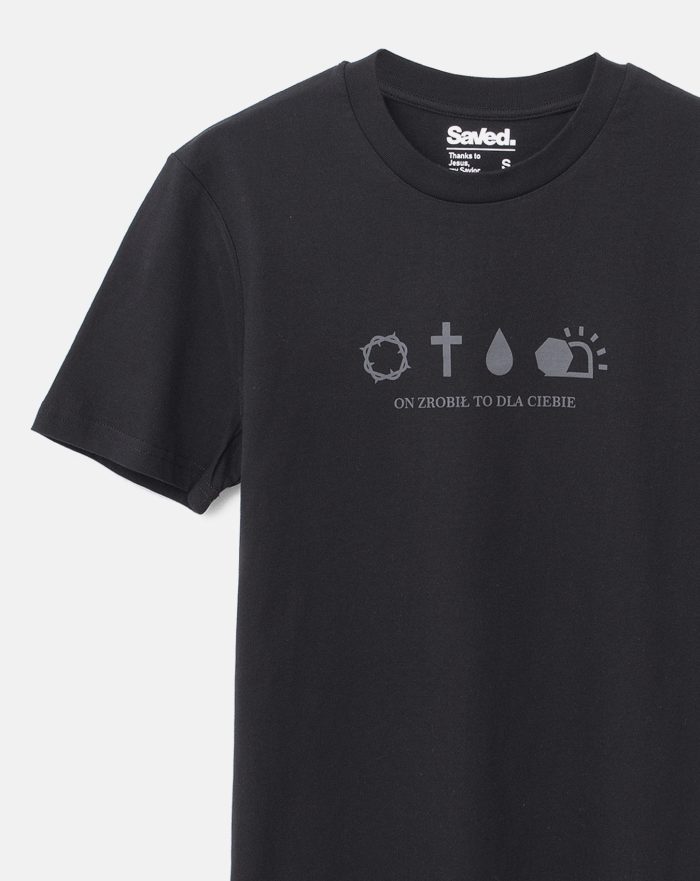 Koszulki chrześcijańskie "On zrobił to dla Ciebie".