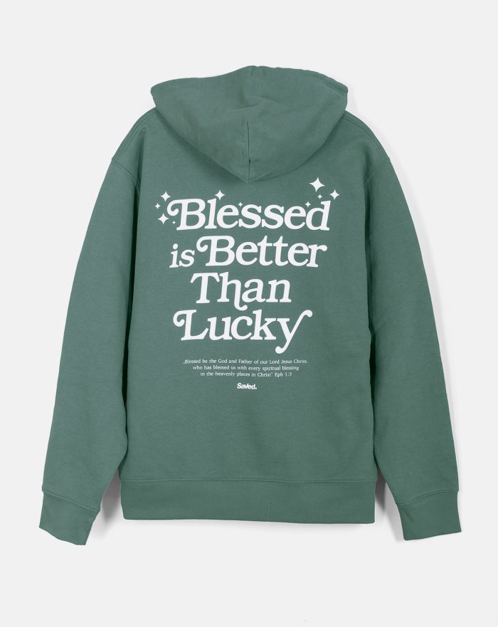 Bluza z kapturem chrześcijańska Blessed Is Better Than Lucky