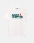 koszulka chrześcijańska z nadrukiem z przodu Saved & renewed kolor off-white