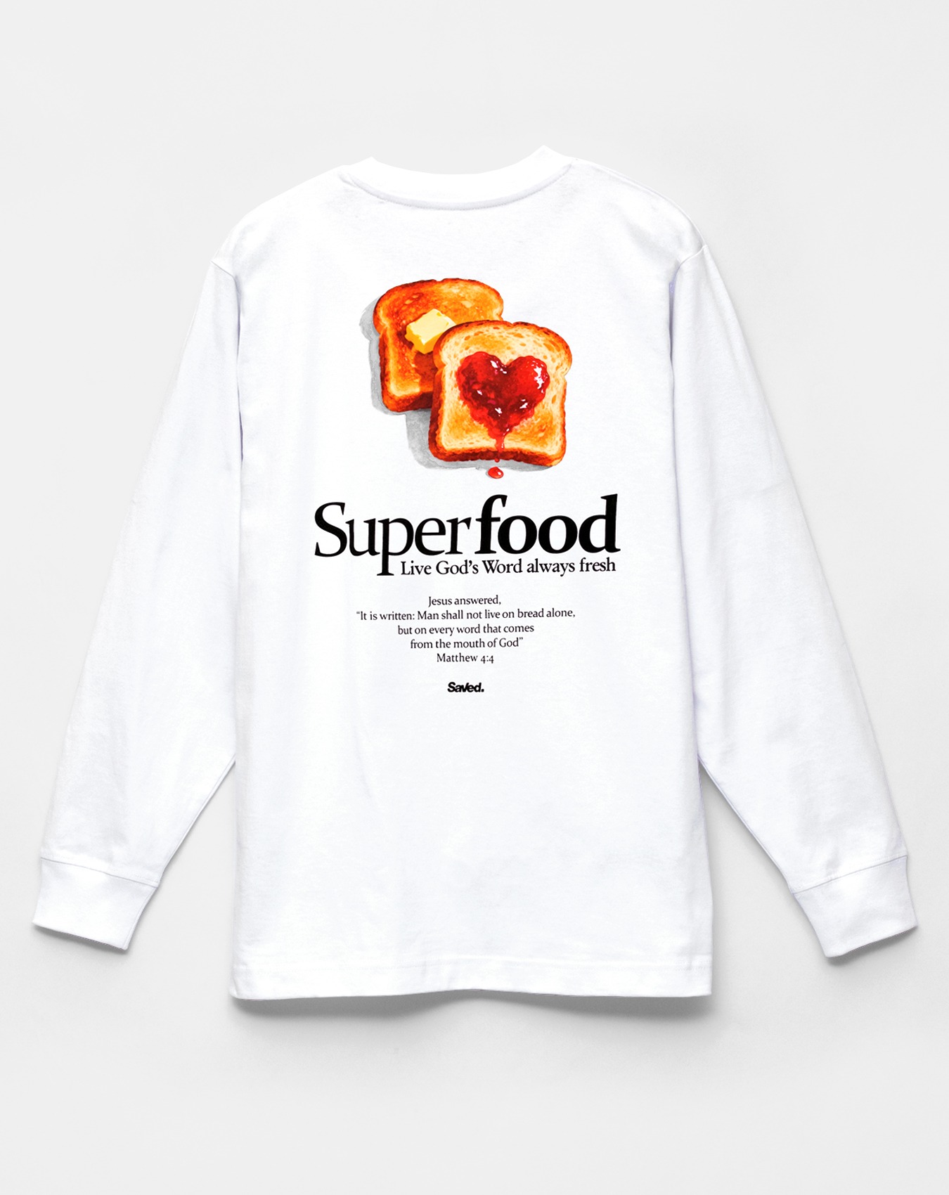 koszulka chrześcijańska z długim rękawem Superfood Live God;s Word