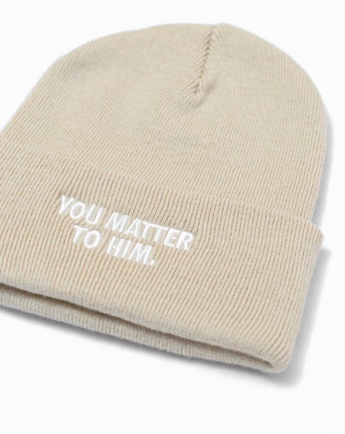 Czapka chrześcijańska z haftem You Matter to Him. List do Rzymian 5:8 czapka zimowa Saved.