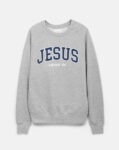 Bluza crewneck Jesus Can Save You. Nadruk z przodu