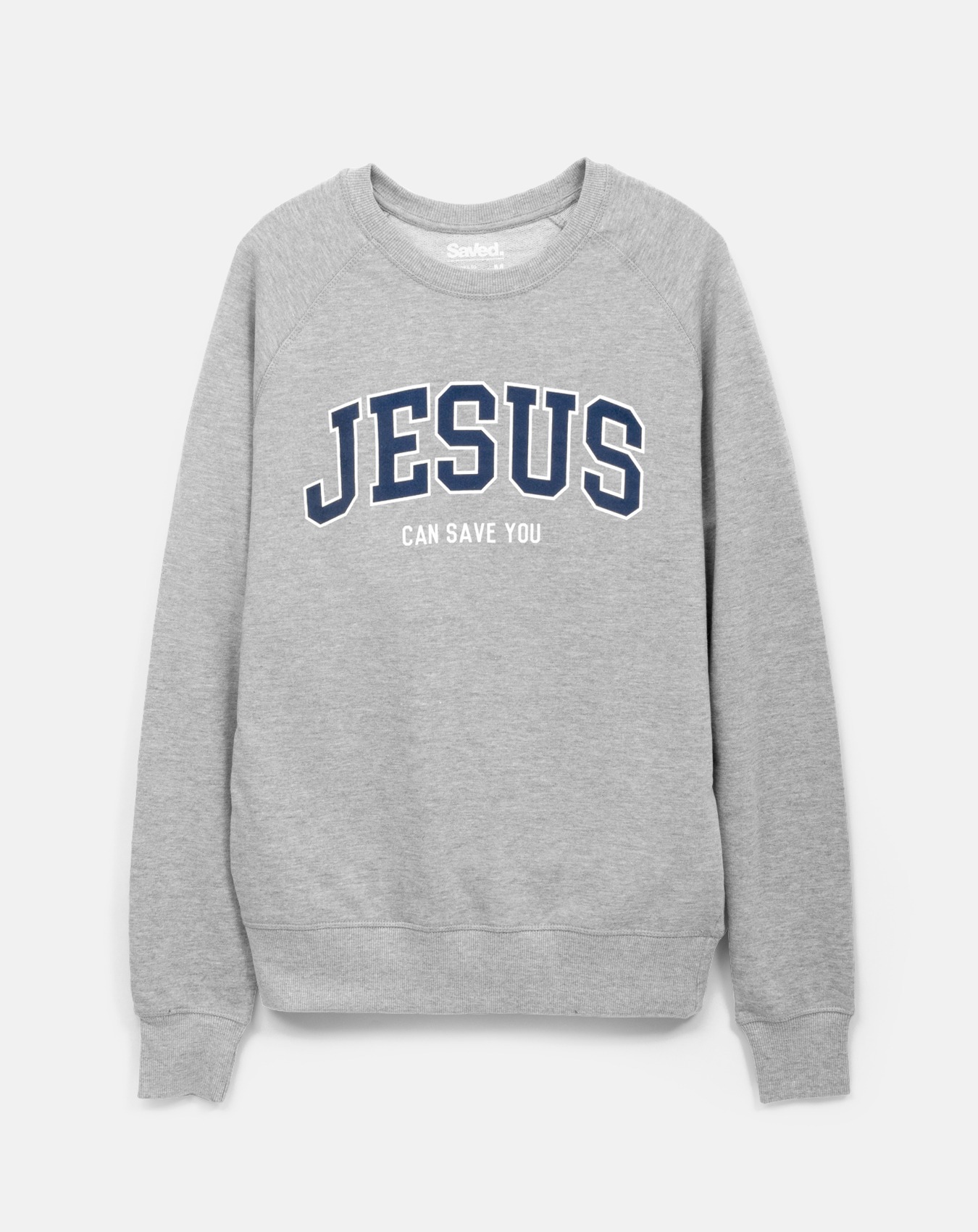 Bluza crewneck Jesus Can Save You. Nadruk z przodu