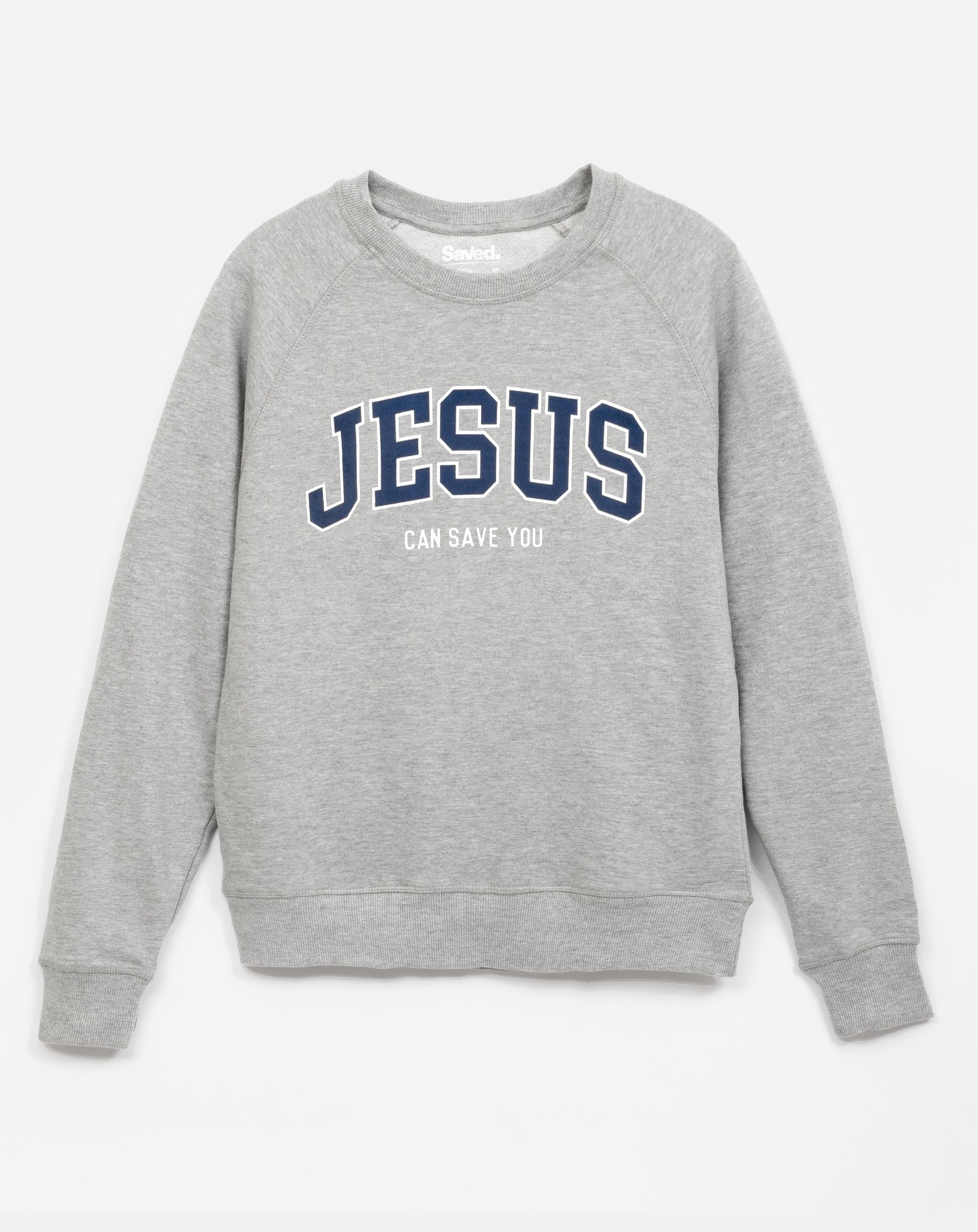 Bluza crewneck Jesus Can Save You. Nadruk z przodu